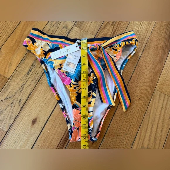 Sunshine 79 Multicolor Floral and Stripe Bikini Bottoms Women’s Size 10 NWT - Picture 12 of 12